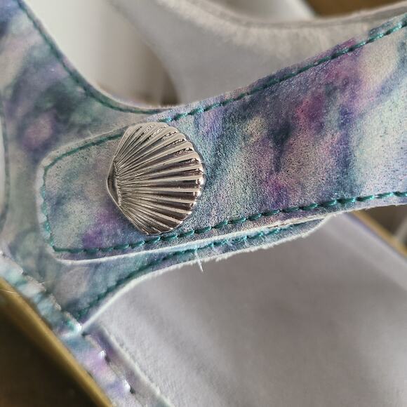 Alegria Kendra 298 Butterfly Tie-Dye Blue Leather Strappy Sandals Size 38 - Picture 5 of 12